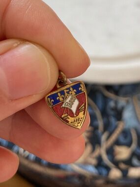 Vintage Enamel Paris Shield Charm